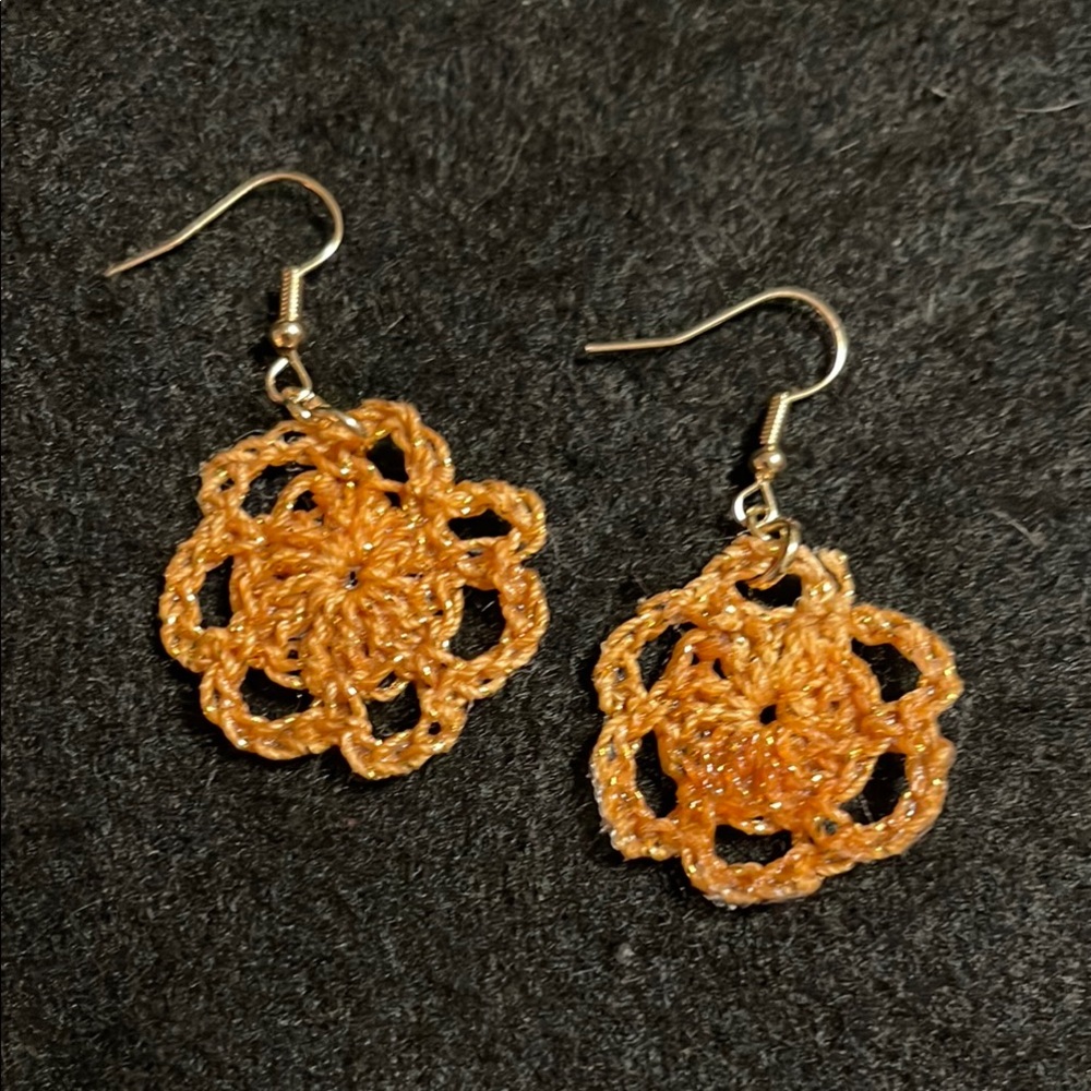 Elegant Gold Crochet Earrings